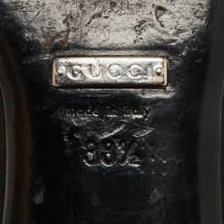 مملوكة مسبقًا Gucci Black Suede Maxime  Flat Sandals Size 38.5