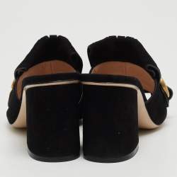 Gucci Black Suede GG Marmont Slide Sandals Size 36.5 