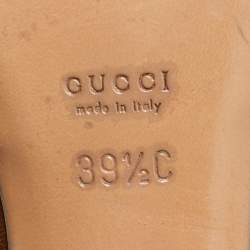 Gucci Beige/Brown GG Canvas and Leather Horsebit Slide Sandals Size 39.5