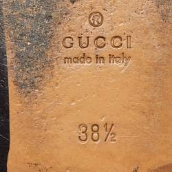Gucci Gold Leather Princetown Horsebit Flat Mules Size 38.5