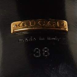 Pre Owned Gucci Metallic Gold Leather Webby Slide Sandals Size 38