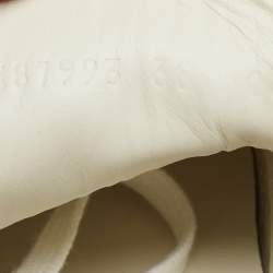 Gucci White Leather And Fabric Web Ace Low Top Sneakers Size 38