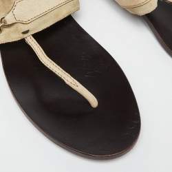 Pre Owned Gucci Grey Suede Thong Slingback Sandals Size 42