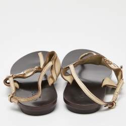 Pre Owned Gucci Grey Suede Thong Slingback Sandals Size 42