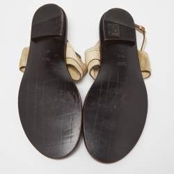 Pre Owned Gucci Grey Suede Thong Slingback Sandals Size 42