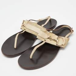 Pre Owned Gucci Grey Suede Thong Slingback Sandals Size 42