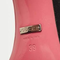 Gucci Black Suede Crystal Embellished Ankle Strap Sandals Size 39