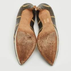 Gucci Tricolor Python, Crocodile and Lizard Platform Pumps Size 36.5