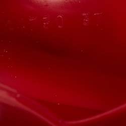 مملوكة مسبقًا Gucci Red Rubber Block Heel Slide Sandals Size 37