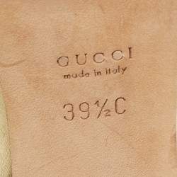 Gucci Gold Ruffled Leather Ankle Strap Sandals Size 39.5