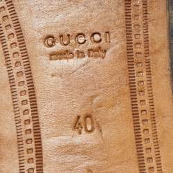 Pre Owned Gucci Green Leather Horsebit Jordaan Loafers Size 40