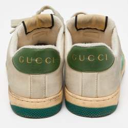 Gucci Multicolor Nubuck Leather and Canvas Screener Sneakers Size 40.5
