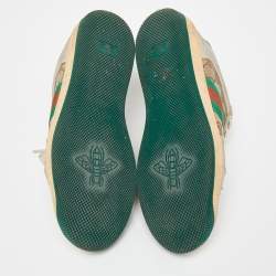 Gucci Multicolor Nubuck Leather and Canvas Screener Sneakers Size 40.5