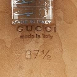 Gucci Blue Leather Horsebit Ankle Strap Sandals Size 37.5
