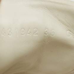 Pre Owned Gucci White Leather Embroidered Bee Ace Sneakers Size 36