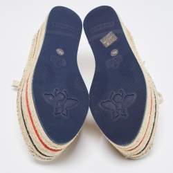 Gucci Cream Canvas Lilibeth Espadrille Platform Sneakers Size 35.5