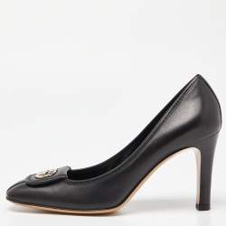 Gucci Black Leather Interlocking GG Pumps Size 37