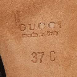 Pre Owned Gucci Brown/Beige GG Canvas Ankle Strap Sandals Size 37