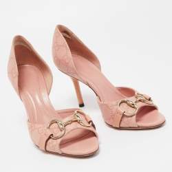Pre Owned Gucci Pink Guccissima Leather Horsebit D'orsay Pumps Size 36