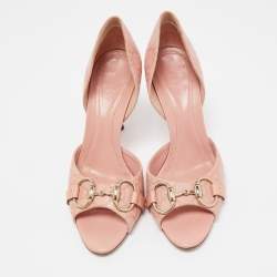 Pre Owned Gucci Pink Guccissima Leather Horsebit D'orsay Pumps Size 36