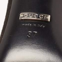 Pre Owned Gucci Black Suede Embellished Mallory Sandals Size 37