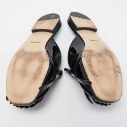 Gucci Black Patent GG Marmont Mule Flats Size 38