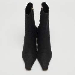 Pre Owned Gucci Black GG Canvas Ankle Boots Size 39.5