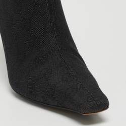 Pre Owned Gucci Black GG Canvas Ankle Boots Size 39.5
