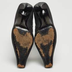 Pre Owned Gucci Black GG Canvas Ankle Boots Size 39.5