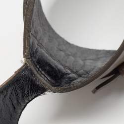 مملوكة مسبقًا Gucci Brown Leather Horsebit Ankle Cuff Pumps Size 37.5