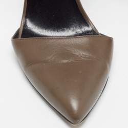 مملوكة مسبقًا Gucci Brown Leather Horsebit Ankle Cuff Pumps Size 37.5