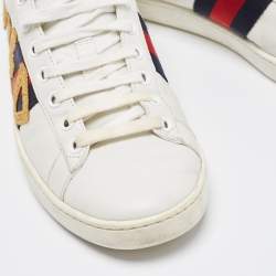 Pre Owned Gucci White Leather Loved Ace Low Top Sneakers Size 36