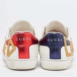 Pre Owned Gucci White Leather Loved Ace Low Top Sneakers Size 36