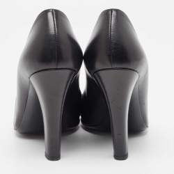 Gucci Black Leather Round Toe Pumps Size 39