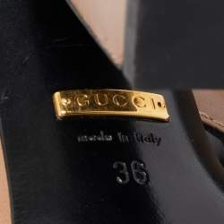 Pre Owned Gucci Brown Quilted Leather Webby Slide Sandals Size 36