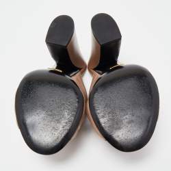 Pre Owned Gucci Brown Quilted Leather Webby Slide Sandals Size 36