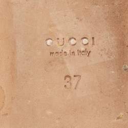 Pre Owned Gucci Red/Black Python and Leather Thong Flat Sandals Size 37