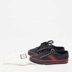 Pre Owned Gucci Black GG Canvas Tennis 1977 Sneakers Size 37