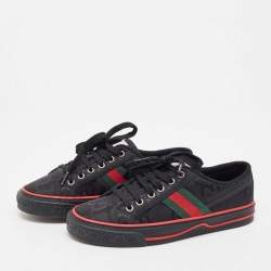 Pre Owned Gucci Black GG Canvas Tennis 1977 Sneakers Size 37