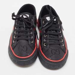 Pre Owned Gucci Black GG Canvas Tennis 1977 Sneakers Size 37