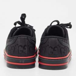 Pre Owned Gucci Black GG Canvas Tennis 1977 Sneakers Size 37