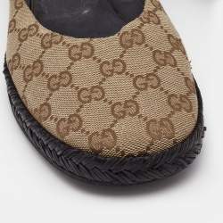 Gucci Beige GG Canvas Mules Size 39 