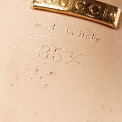 Pre Owned Gucci Black Leather GG Marmont Ankle Strap Sandals Size 36.5