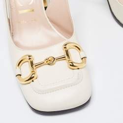 Gucci Cream Leather Horsebit  Pumps Size 37.5