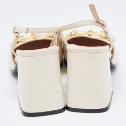 Gucci Cream Leather Horsebit  Pumps Size 37.5