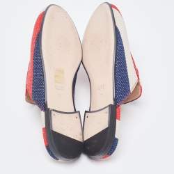 Gucci Tri Color Stripe Canvas Princetown Horsebit Mules Size 37