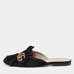 Gucci marmont hot sale suede mules