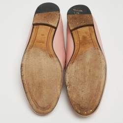 Pre Owned Gucci Pink Leather Horsebit Slip On Loafers Size 40