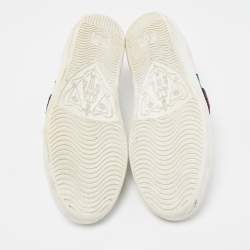 Gucci White Leather Sequins and Crystal Embellished Lips Ace Sneakers Size 36