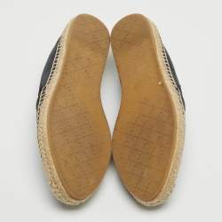 Pre Owned Gucci Black GG Canvas Slip On Espadrille Flats Size 39